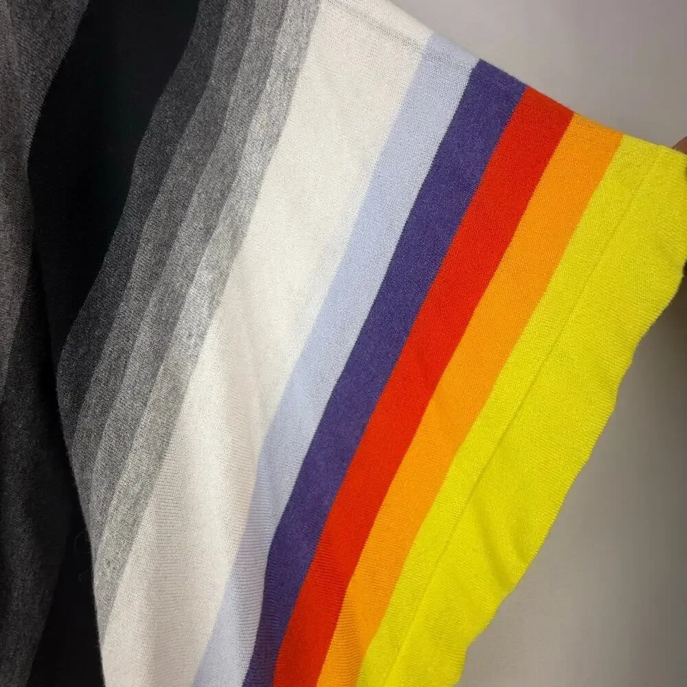 Cabi Multicolor Striped Serape Convertible Poncho Cape 100% Cotton Size M/L - Picture 6 of 9